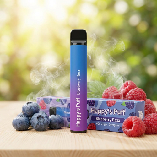 Happy's Puff Blueberry Razz – Einweg Vape 600 Züge | 20mg/ml